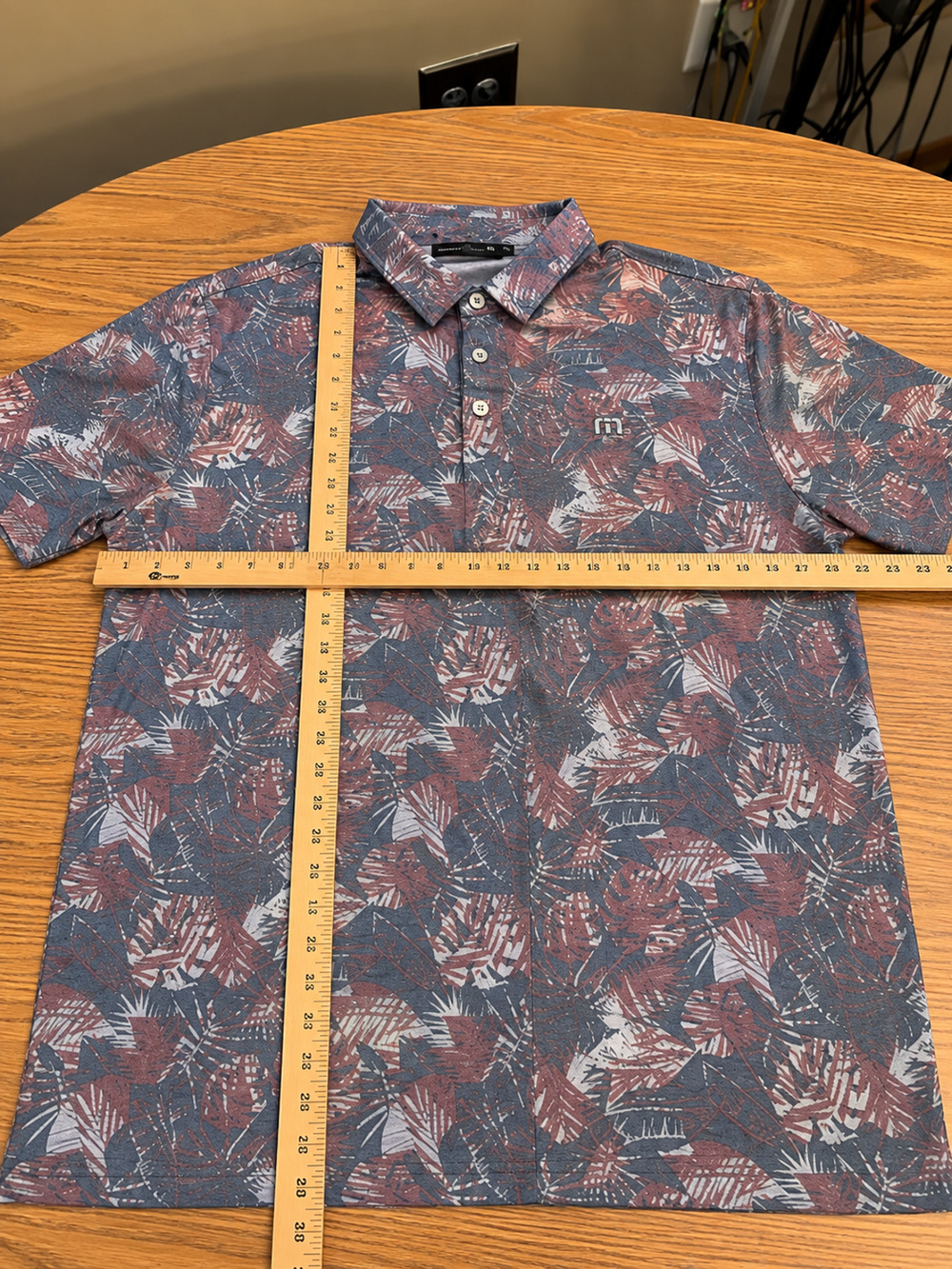 TravisMathew Men’s Polo Shirt Large Floral Tropical Print Golf Performance